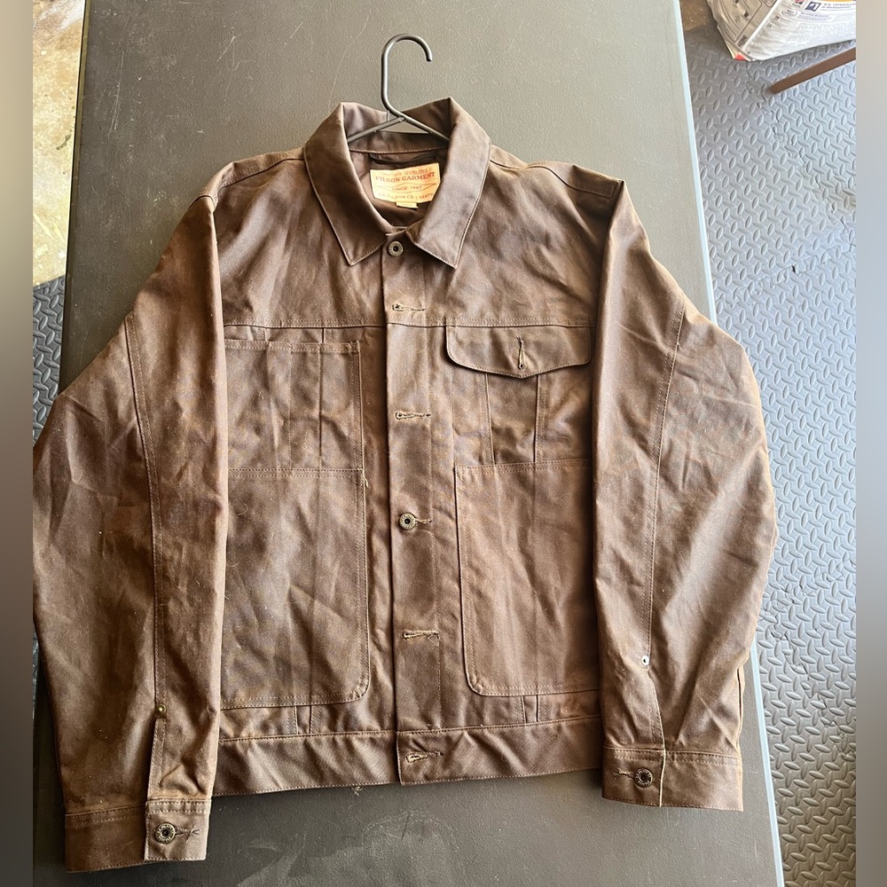 FILSON TIN CLOTH SHORT LINED CRUISER JACKET Dark brown XXL
